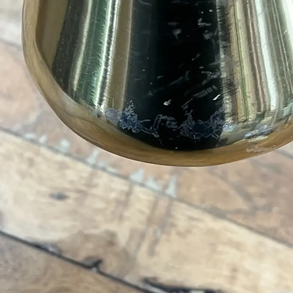 Modern Gold Tone Metal Candlestick Holders Nambe Style 12